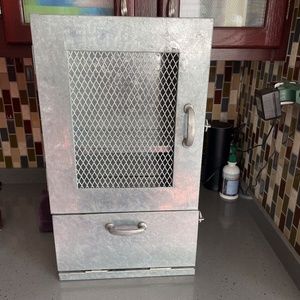 Pottery Barn galvanized industrial metal wall chicken wire farmhouse cabinet